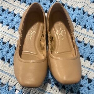 Jessica Simpson Women's Tan Ballet Leather Flats Size 8